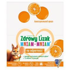 Zdrowy Lizak MniamMniam 12wit2min,b/cukru,pomaran,40szt,disp