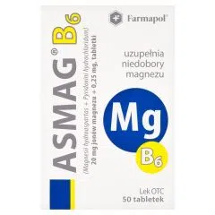 Asmag B, 20 mg+0,25 mg, tabletki, 50 szt.