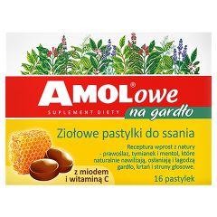 Amolowe Na Gardło z miodem i wit.C, pastyl.do ssania,16szt