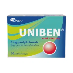Uniben smak miętowy, 3 mg, pastyl.twarde, 20 szt