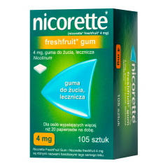 Nicorette FreshFruit Gum, 4 mg,(i.row),Delf,Grecja,105 szt