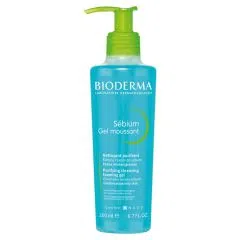 Bioderma Sebium Gel Moussant, antybakteryjny żel do mycia twarzy, 200 ml