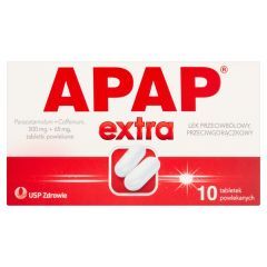 Apap Extra, 500 mg + 65 mg, tabletki powlekane, 10 sztuk