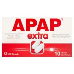Apap Extra, 500 mg + 65 mg, tabletki powlekane, 10 szt.