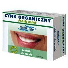 Cynk Organiczny Naturtabs Fresh Mint, tabletki do ssania, 50 szt.