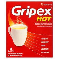 Gripex Hot, proszek do sporządzania roztworów, 8 saszetek