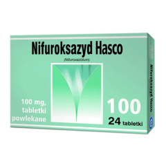 Nifuroksazyd Hasco, 100 mg, tabletki powlekane, 24 szt.