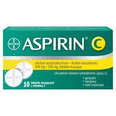 Aspirin C, 400 mg + 240 mg, tabletki musujące, 10 szt.