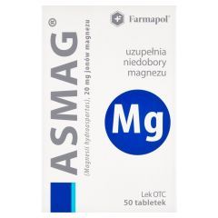 Asmag, 20 mg jon&oacute;w magnezu, tabletki, 50 szt.