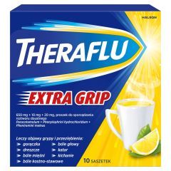 Theraflu ExtraGRIP, 650mg+10mg+20mg, proszek w saszetkach do sporządzania roztworów doustnych, 10 szt.