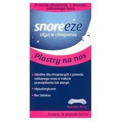 Snoreeze, Plastry na nos, ulga w chrapaniu, rozmiar duży, 10 szt.