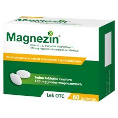 Magnezin, 130 mg jonów magnezowych, tabletki, 60 szt.