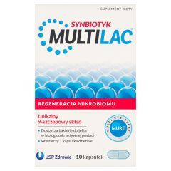 Multilac, kapsułki, synbiotyk (probiotyk +prebiotyk), 10 szt.