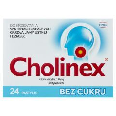 Cholinex, 150 mg, pastylki do ssania (bez cukru), 24 szt.