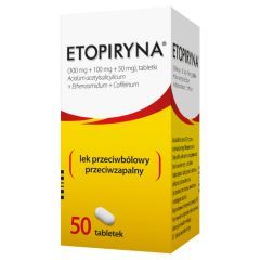 Etopiryna tabletki od bolu glowy, tabl.,50 szt,fiolka