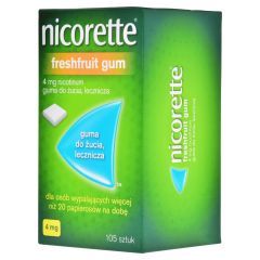 Nicorette FreshFruit Gum, 4 mg, guma do żucia, 105 szt.