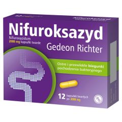 Nifuroksazyd Gedeon Richter, 200 mg, kapsułki twarde, 12 szt.