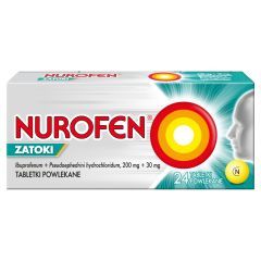 Nurofen Zatoki, 200 mg + 30 mg, tabletki powlekane, 24 szt.