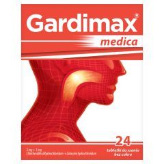 Gardimax medica, 5 mg + 1 mg, tabletki do ssania, 24 szt.