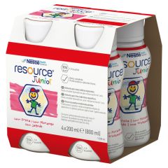 Resource Junior, płyn o smaku truskawkowym, 4 x 200 ml