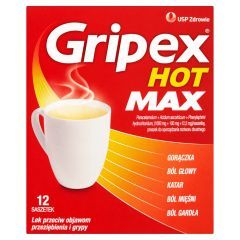 Gripex Hot MAX, proszek do sporządzania roztworu doustnego, 12 saszetek