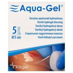 Aqua-Gel, opatrunek hydrożelowy, średnica 5 cm, 5 szt.