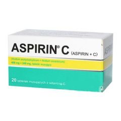 Aspirin C, 400 mg + 240 mg, tabletki musujące, 20 szt. (import równoległy, InPharm)
