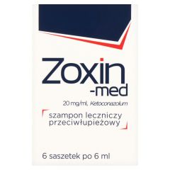 Zoxin-med, (20 mg/ml), szampon leczniczy przeciwłupieżowy, 6 ml, 6 saszetek