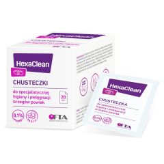 HexaClean, chusteczki do specjalistycznej higieny i pielęgnacji brzegów powiek, 20 szt
