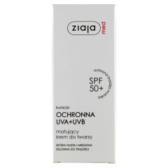 Ziaja Med Kuracja Ochronna UVA+UVB, matujący krem do twarzy, cera tłusta i mieszana,  SPF 50+, 50 ml