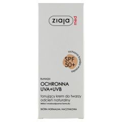 Ziaja Med, tonujący krem do twarzy, SPF 50+, odcień naturalny, skóra normalna/naczynkowa, 50 ml