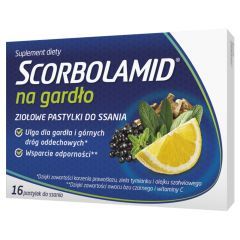 Scorbolamid na gardło, pastylki do ssania, 16 szt