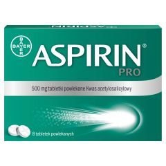 Aspirin Pro, 500 mg, tabletki powlekane, 8 szt.