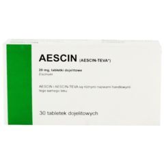Aescin, 20 mg,tabl.dojelit.,(i.row),Delf,Czechy, 30 szt