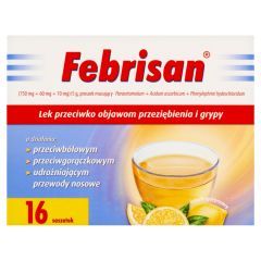 Febrisan, (750 mg + 60 mg + 10 mg)/5 g, proszek musujący, 16 szt.