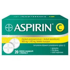 Aspirin C, 400 mg + 240 mg, tabletki musujące, 20 szt.