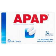 Apap, 500 mg, tabletki powlekane, 24 szt.
