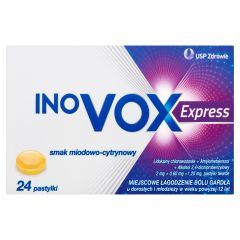 Inovox Express, pastylki twarde, smak miodowo-cytrynowy, 24 szt.