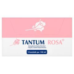 Tantum Rosa, 1 mg/ml, roztwór dopochwowy, 140 ml, 5 butelek