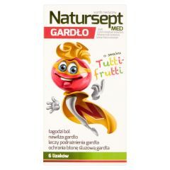 Natursept MED gardło, lizaki o smaku tutti-frutti, 6 szt.