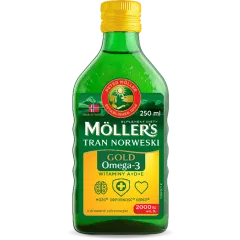 Mollers Gold Tran Norweski, płyn o smaku cytrynowym, 250 ml