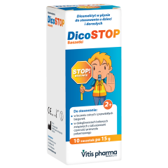 Dicostop, płyn doustny, 10 saszetek po 15 g