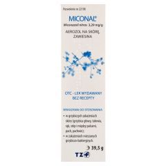 Miconal, 3,29 mg/g, aerozol na skórę, 39,5 g