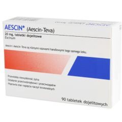 Aescin, 20 mg,tabl.dojelit.,(i.row),MDZ/PhP,Czechy, 90 szt