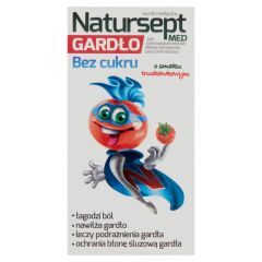 Natursept med gardło, lizaki bez cukru, smak truskawkowy, 6 szt.