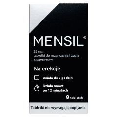 Mensil, 25  mg, tabletki do rozgryzania, żucia, 8 szt.