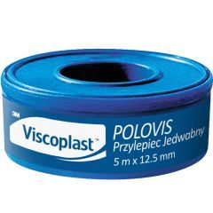 Viscoplast Polovis, przylepiec jedwabny, 5 m x 12,5 mm, 1 rolka