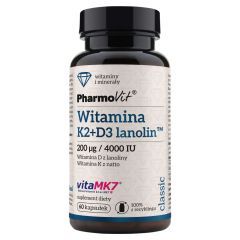 Pharmovit Classic, witamina K2 + D3 lanolin 21,6 g, kapsułki, 60 szt.
