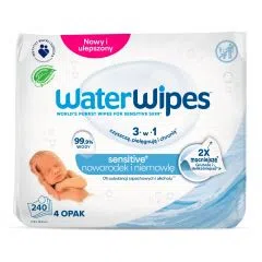 WaterWipes BIO chusteczki nawilżane dla noworodków i niemowląt 240 sztuk (4x60)