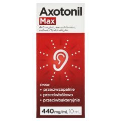 Axotonil Max, 440 mg/mL, aerozol do uszu, roztwór, 10 ml